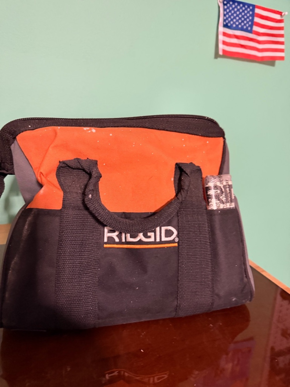 Men's Ridgid Tool Bag - Black and Orange 13” x 11”